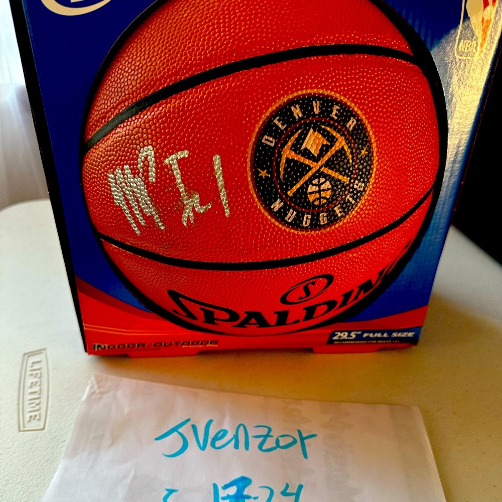 Michael porter JR autographed Denver nuggests basketball